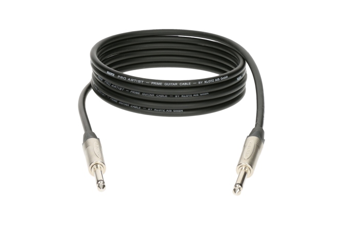 Cablu instrument profesional Klotz PRO ARTIST professional guitar cable with jacks from nickel and nickel-plated contacts - by Neutrik® - 3 m - straight - straight