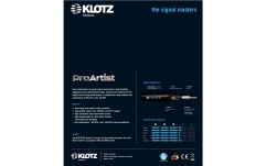 Cablu instrument profesional Klotz PRO ARTIST professional guitar cable with jacks from nickel and nickel-plated contacts - by Neutrik® - 3 m - straight - straight