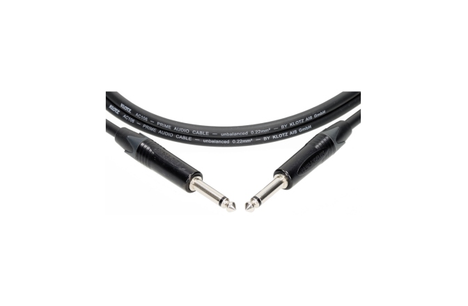 Cablu instrument profesional Klotz PRO ARTIST professional guitar cable with slim black chromed jacks - 4.5 m - straight - angled