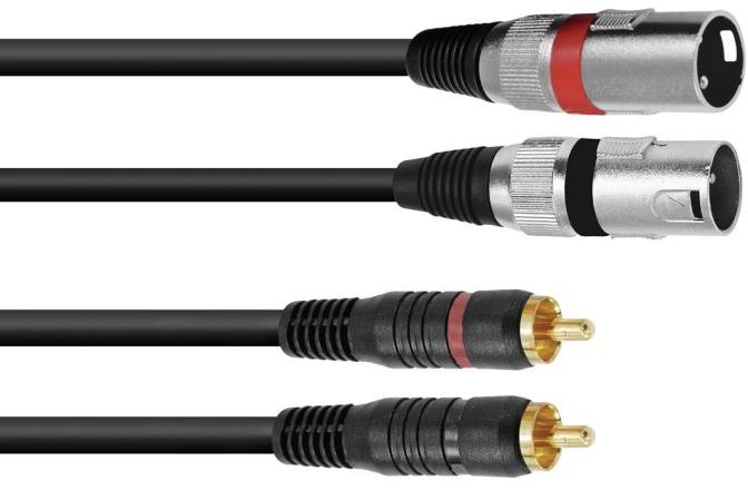Cablu interconectare Omnitronic Adaptercable 2xXLR(M)/2xRCA 1.0m bk
