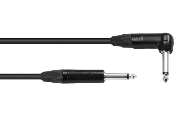 Sommer Cable Jack 6.3 mono 1x 90° 3m bk Neutrik