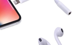 Cablu Lightning - Jack mic Well Adaptor Lightning tata - 3.5mm mama 10cm