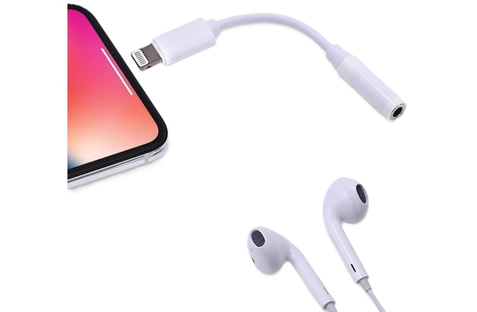 Cablu Lightning - Jack mic Well Adaptor Lightning tata - 3.5mm mama 10cm