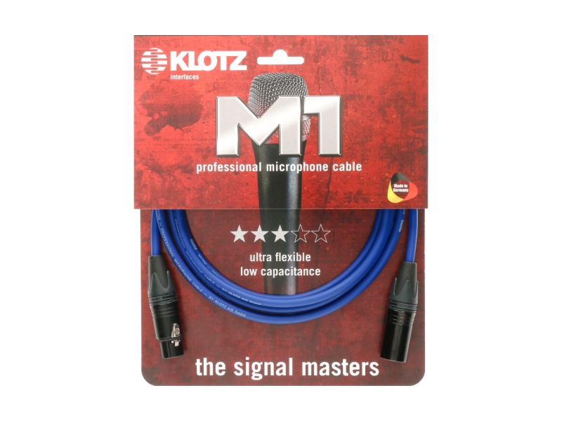 Klotz M1 professional microphone cable with XLR 3p F/M black by Neutrik® - 10 m
