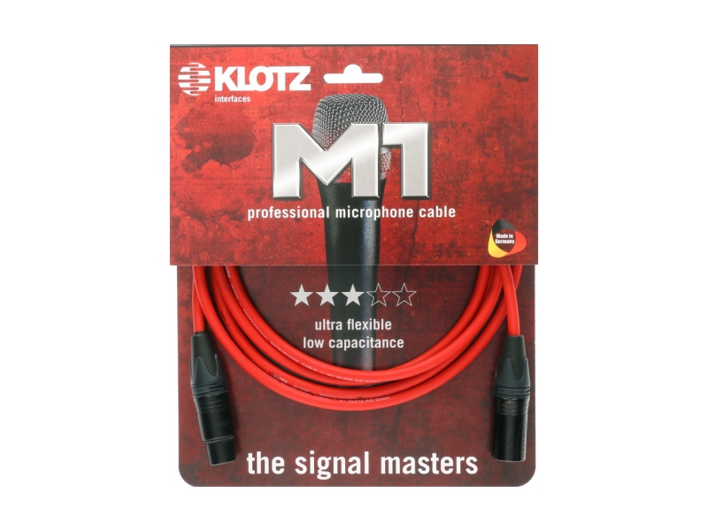 Klotz M1 professional microphone cable with XLR 3p F/M black by Neutrik® - 7.5 m