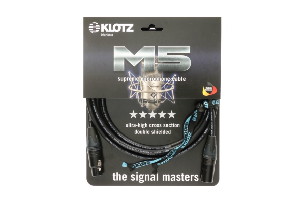 Klotz M5 supreme microphone cable with double shielding and XLR by Neutrik - cable carrier - 1.5 m
