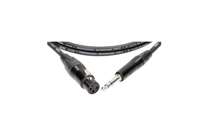 Cablu microfon profesional Klotz professional analog audio cable - balanced with female XLR by Neutrik® to balanced jack plug - 2 m