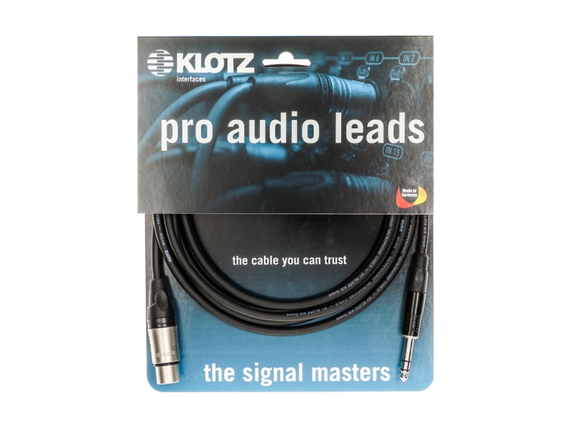 Klotz professional analog audio cable - balancedwith female XLR by KLOTZ to balanced jack plug - 7.5 m