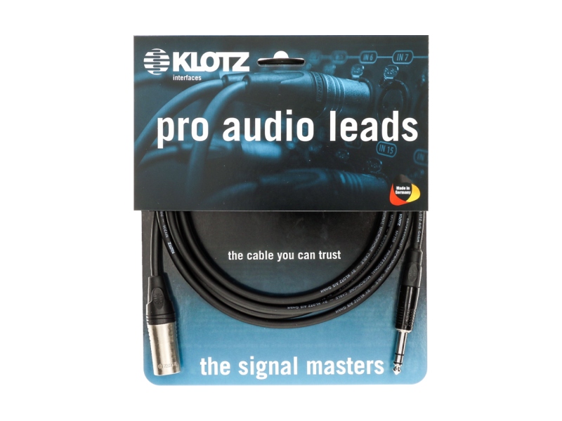 Klotz professional analog audio cable - balancedwith male XLR by KLOTZ to balanced jack plug - 0.3 m