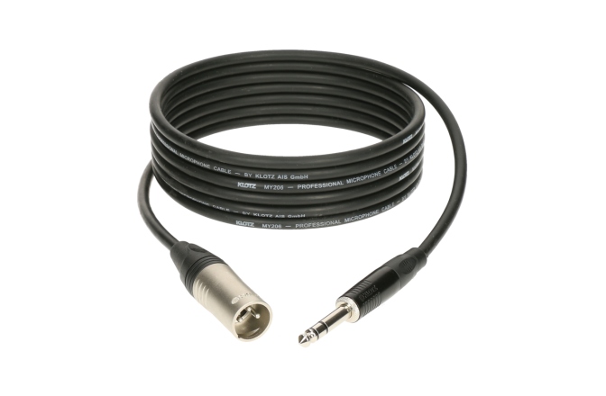 Cablu microfon profesional Klotz professional analog audio cable - balancedwith male XLR by KLOTZ to balanced jack plug - 10 m