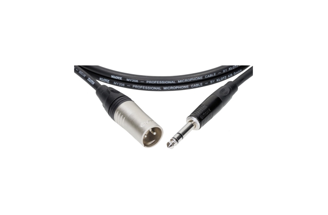 Cablu microfon profesional Klotz professional analog audio cable - balancedwith male XLR by KLOTZ to balanced jack plug - 10 m