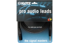 Cablu microfon profesional Klotz professional analog audio cable - balancedwith male XLR by Neutrik® to balanced jack plug - 5 m