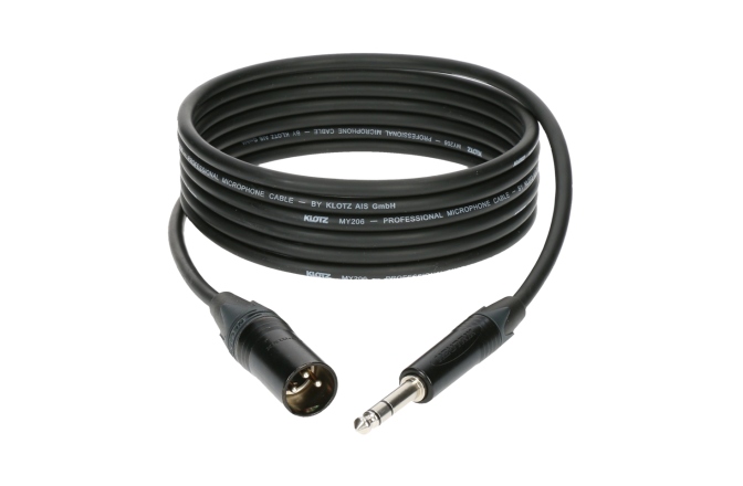 Cablu microfon profesional Klotz professional analog audio cable - balancedwith male XLR by Neutrik® to balanced jack plug - 5 m