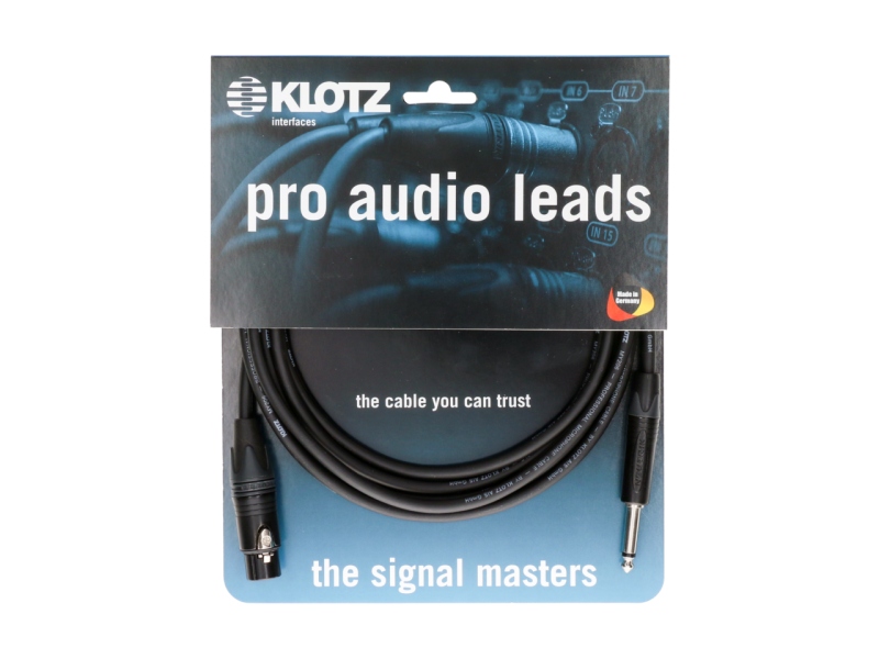 Klotz Professional analog audio cable - unbalanced with female XLR by Neutrik® to unbalanced jack plug - 1m