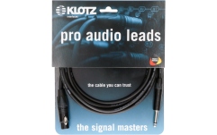 Cablu microfon profesional Klotz professional analog audio cable - unbalanced with female XLR by Neutrik® to unbalanced jack plug - 2 m
