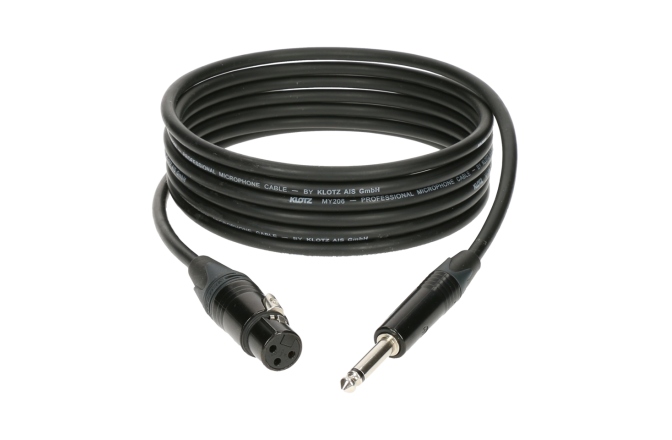 Cablu microfon profesional Klotz professional analog audio cable - unbalanced with female XLR by Neutrik® to unbalanced jack plug - 2 m