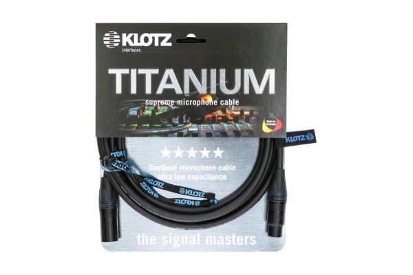 Klotz TITANIUM StarQuad microphone cableXLR with gold contacts by Neutrik® - cable carrier - 10 m