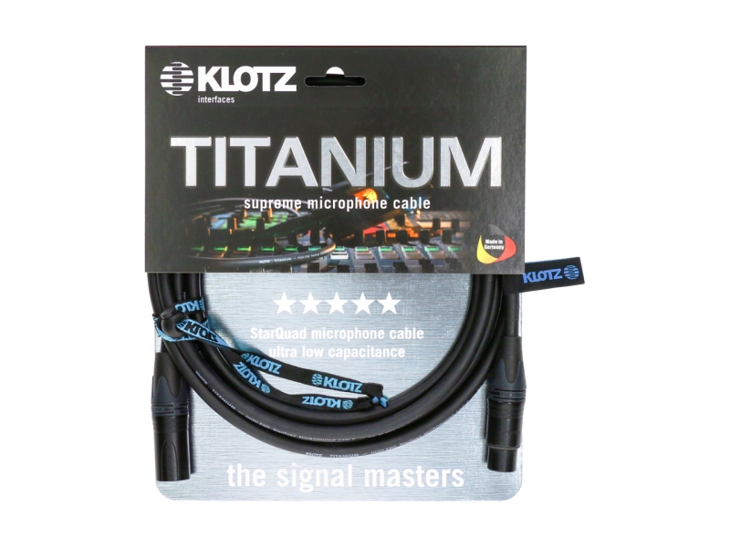 Klotz TITANIUM StarQuad microphone cableXLR with gold contacts by Neutrik® - cable carrier - 7.5 m