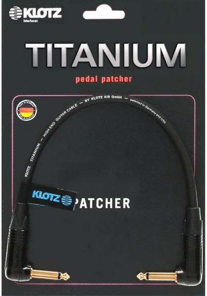 Klotz supreme TITANIUM patch cable with angled jacks - 0.2 m