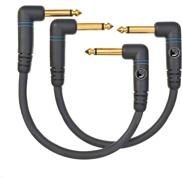 Daddario Custom Series Patch Cable 2-pack Right Angle 0,15 m