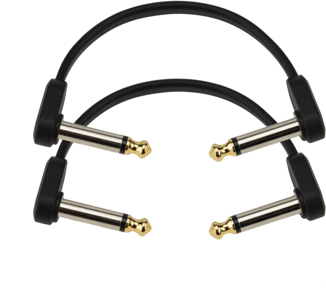 Daddario Flat Patch Cable 4in Right Angle Twin PK
