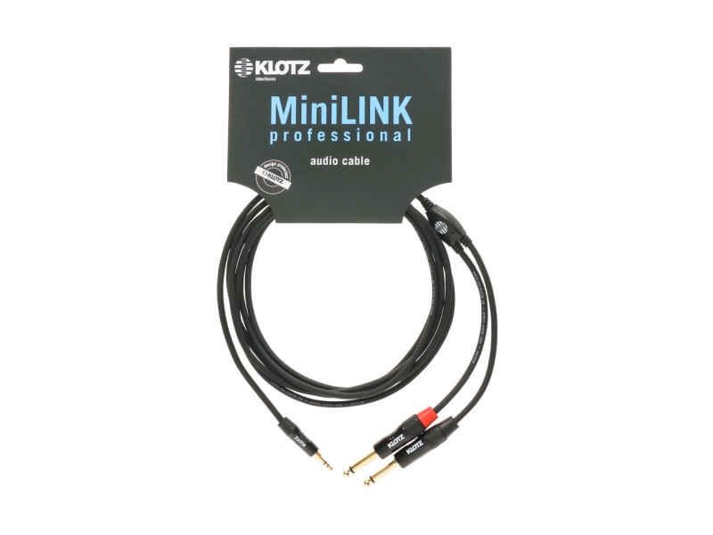 Klotz MiniLink PRO Y cableTRS 3.5 mm - 2x TS 6.3 mm - 1.5 m