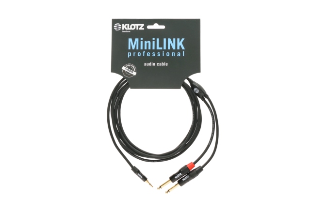 Cablu patch echilibrat Klotz MiniLink PRO Y cableTRS 3.5 mm - 2x TS 6.3 mm - 3 m