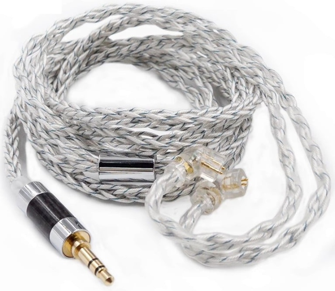 KZ Acoustics Silver/Blue 784 Core Upgrade Cable C