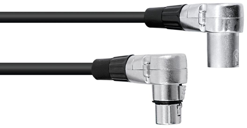 Omnitronic XLR cable 3pin 1.5m 90° bk