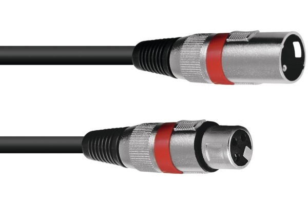 XLR cable 3pin 1m bk/rd