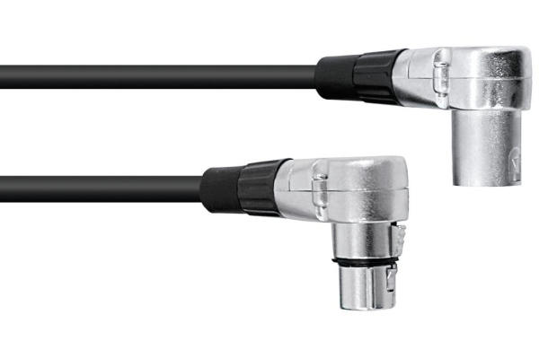 XLR cable 3pin 3m 90° bk