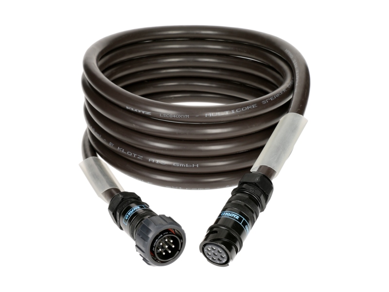 Klotz 8x 4.0 mm² speaker extension eXtreme PVCPA-COM® 8p F/M - M with ring - 2x transparent - 40 m