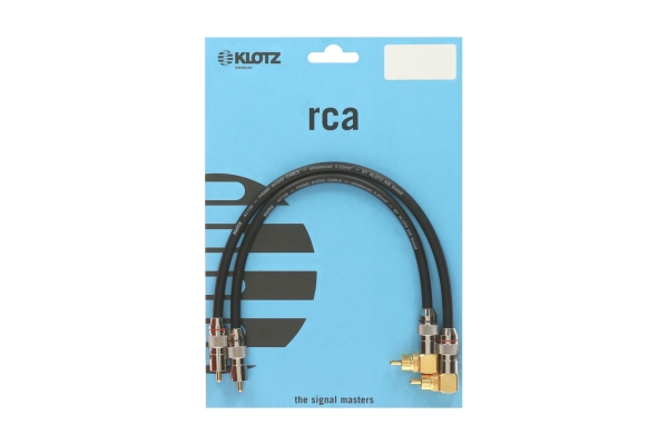 Klotz supreme RCA cable with angled RCA plugsgold-plated contacts - 0.3 m - 2 pieces (1 blister)