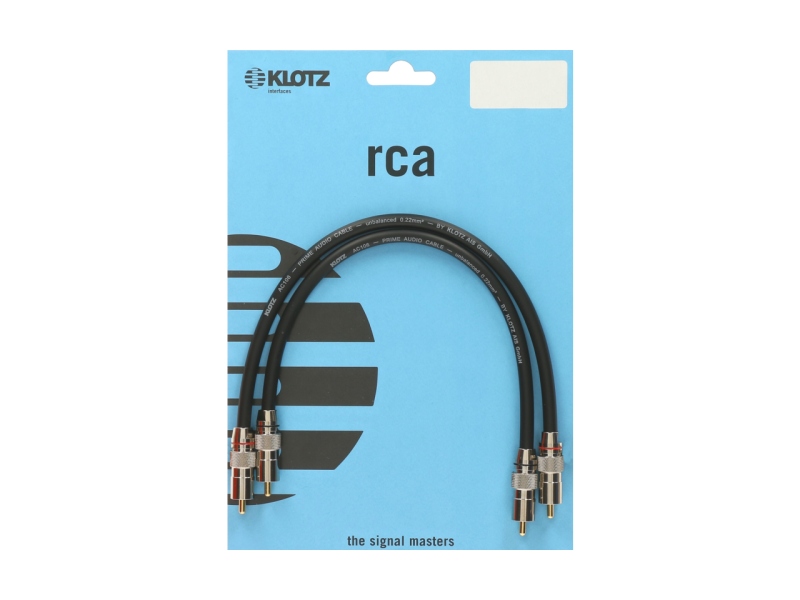 Klotz supreme RCA cable with solid chrom RCA plugsgold-plated contacts - 0.3 m - 2 pieces (1 blister)