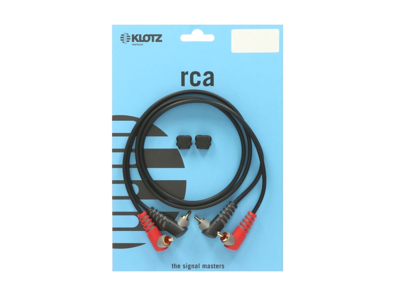 Klotz pro stereo twin cable with angled rca plugsgold-plated contacts - 2 m