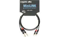 Cablu RCA-jack robust Klotz MiniLink Pro stereo twin cable with gold-plated metal rca and jack plugs - 1.5 m