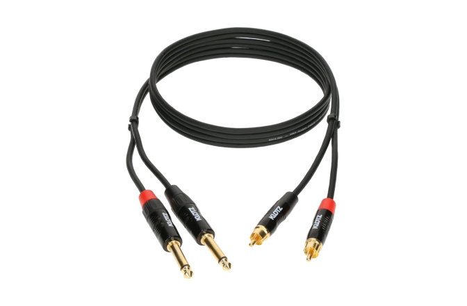 Cablu RCA-jack robust Klotz MiniLink Pro stereo twin cable with gold-plated metal rca and jack plugs - 1.5 m