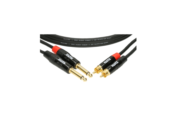 Cablu RCA-jack robust Klotz MiniLink Pro stereo twin cable with gold-plated metal rca and jack plugs - 1.5 m