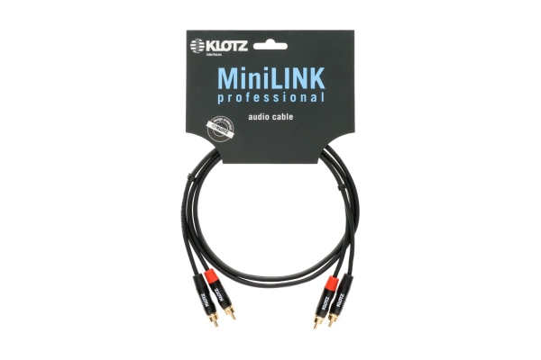 MiniLink Pro stereo twin cable with gold-plated metal rca plugs - 3m