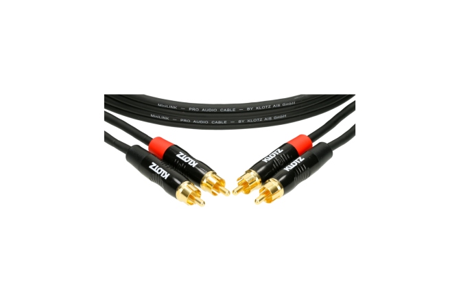 Cablu RCA profesional Klotz MiniLink Pro Stereo Twin With Metal RCA - 3m