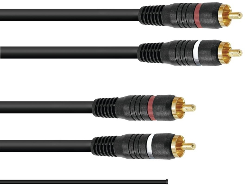 Omnitronic RCA cable 2x2 ground 1.5m
