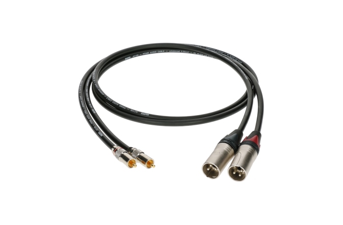 Cablu RCA-XLR premium Klotz supreme RCA cable with straight RCA and XLR male plugs gold-plated contacts - 5 m - 2 pieces (1 PE bag)