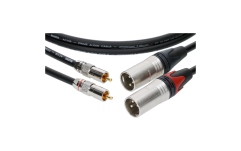 Cablu RCA-XLR premium Klotz supreme RCA cable with straight RCA and XLR male plugs gold-plated contacts - 5 m - 2 pieces (1 PE bag)