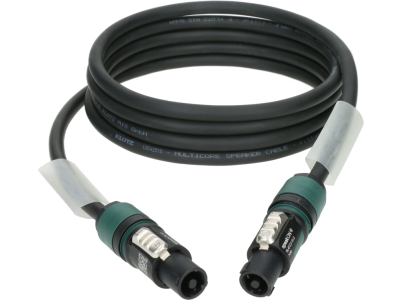 Klotz 4x 2.5 mm² speaker cable PVCspeakON 4p F/F with plastic shell (NL4FXX) - 2x transparent - 15 m