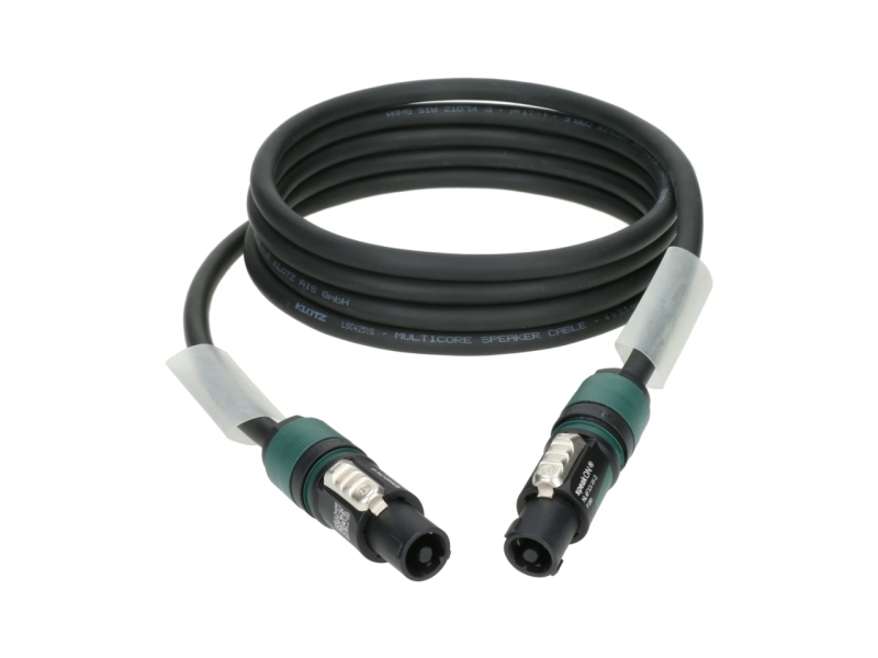 Klotz 4x 2.5 mm² speaker cable PVCspeakON 4p F/F with plastic shell (NL4FXX) - 2x transparent - 50 m