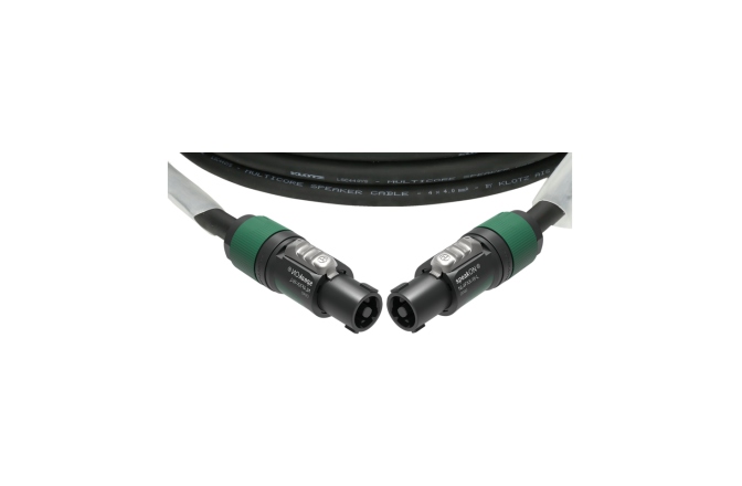 Cablu speakON flexibil Klotz 4x 4.0 mm² speaker cable PVCspeakON 4p F/F with plastic shell (NL4FXX) - 2x transparent - 5 m