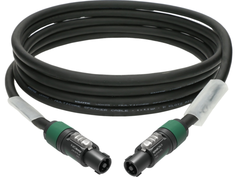 Klotz 4x 4.0 mm² speaker cable PVCspeakON 4p F/F with plastic shell (NL4FXX) - 2x transparent - 1 m