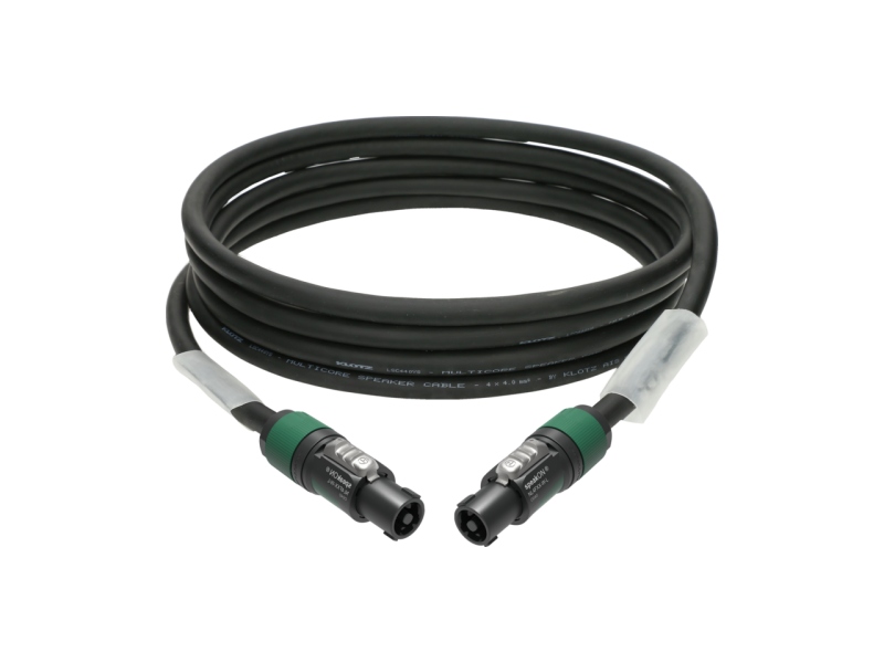 Klotz 4x 4.0 mm² speaker cable PVCspeakON 4p F/F with plastic shell (NL4FXX) - 2x transparent - 70 m