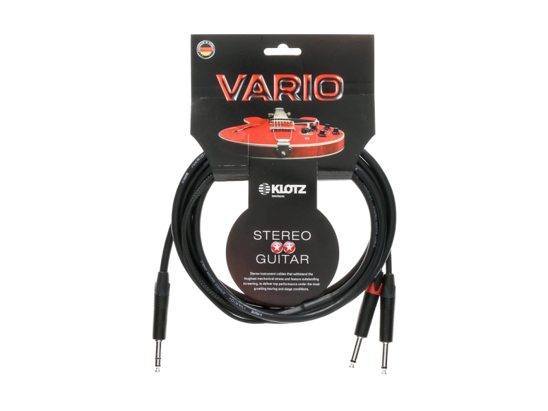 Klotz stereo guitar cablejack plug 3p - 2x jack plug 2p