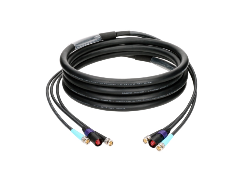 Klotz CAT5e & 12G SDI video hybrid cableetherCON + 2x UHD BNCPro - 5 m